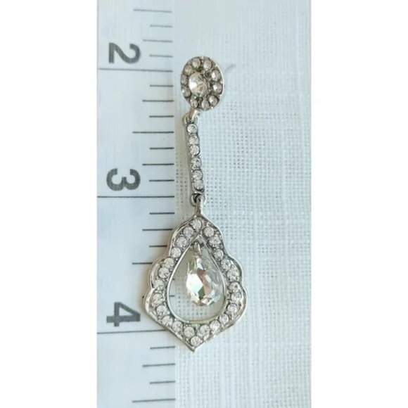 Crystal drop earrings prom wedding chandelier earrings 🆕 - Picture 3 of 4